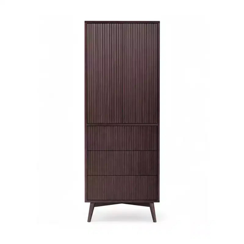 Teamson Home Tremolo Mobile Contenitore Moderno Boho in Lino con Legno Massello e Frontali Scanalati Contemporanei