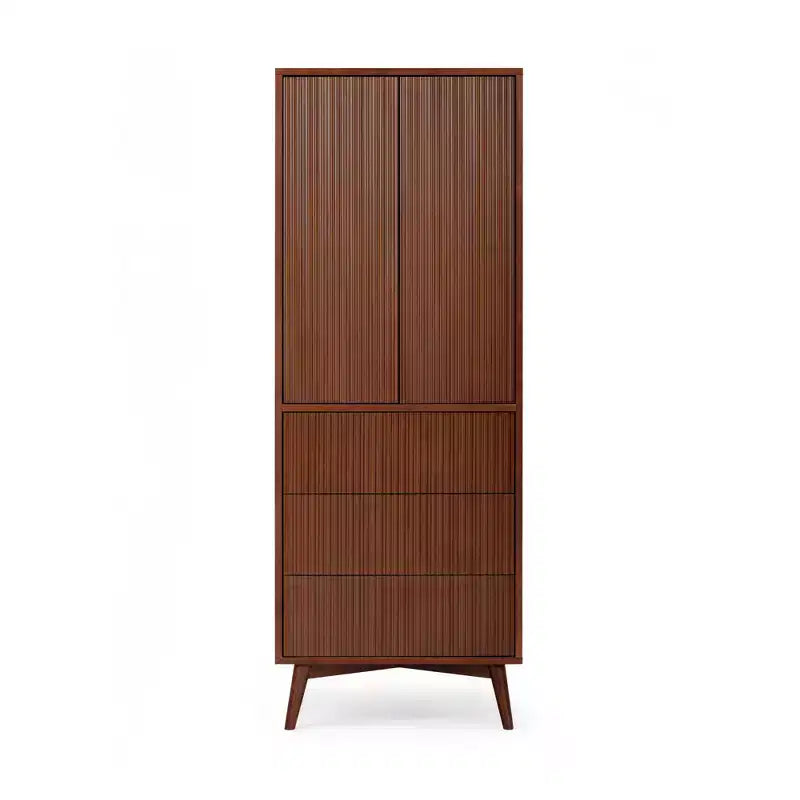 Teamson Home Tremolo Mobile Contenitore Moderno Boho in Lino con Legno Massello e Frontali Scanalati Contemporanei