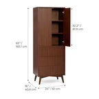 Teamson Home Tremolo Mobile Contenitore Moderno Boho in Lino con Legno Massello e Frontali Scanalati Contemporanei