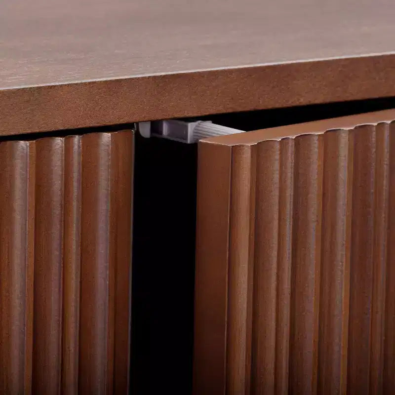 Teamson Home Tremolo Mobile Contenitore Moderno Boho in Lino con Legno Massello e Frontali Scanalati Contemporanei