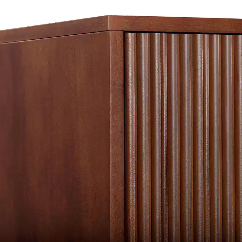 Teamson Home Tremolo Mobile Contenitore Moderno Boho in Lino con Legno Massello e Frontali Scanalati Contemporanei