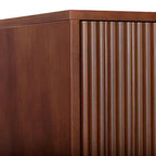 Teamson Home Tremolo Mobile Contenitore Moderno Boho in Lino con Legno Massello e Frontali Scanalati Contemporanei
