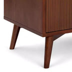Teamson Home Tremolo Mobile Contenitore Moderno Boho in Lino con Legno Massello e Frontali Scanalati Contemporanei
