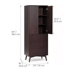 Teamson Home Tremolo Mobile Contenitore Moderno Boho in Lino con Legno Massello e Frontali Scanalati Contemporanei