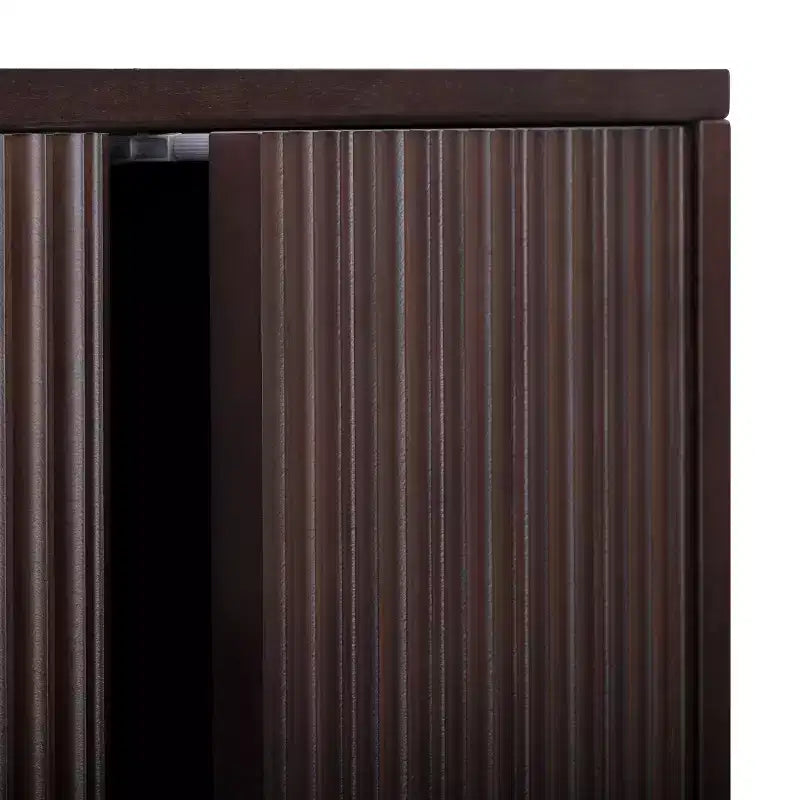 Teamson Home Tremolo Mobile Contenitore Moderno Boho in Lino con Legno Massello e Frontali Scanalati Contemporanei