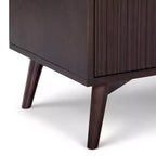 Teamson Home Tremolo Mobile Contenitore Moderno Boho in Lino con Legno Massello e Frontali Scanalati Contemporanei