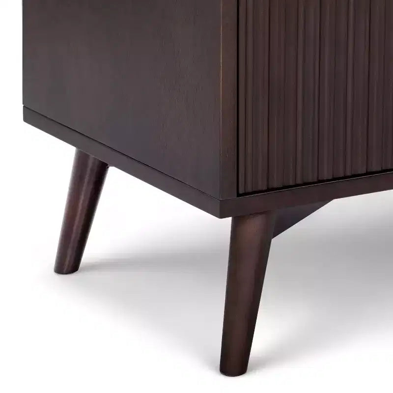 Teamson Home Tremolo Mobile Contenitore Moderno Boho in Lino con Legno Massello e Frontali Scanalati Contemporanei