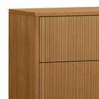 Teamson Home Tremolo Comodino Moderno Boho a 2 Cassetti con Legno Massello e Frontali Scanalati Contemporanei