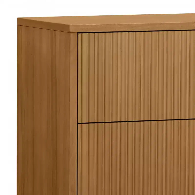 Teamson Home Tremolo Comodino Moderno Boho a 2 Cassetti con Legno Massello e Frontali Scanalati Contemporanei