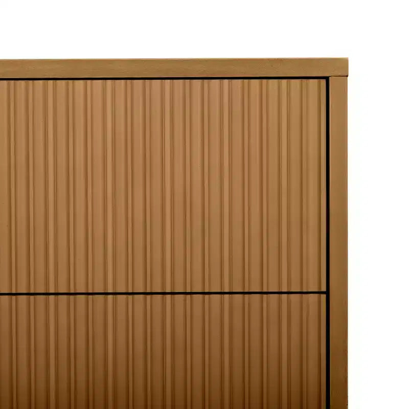 Teamson Home Tremolo Comodino Moderno Boho a 2 Cassetti con Legno Massello e Frontali Scanalati Contemporanei