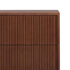Teamson Home Tremolo Comodino Moderno Boho a 2 Cassetti con Legno Massello e Frontali Scanalati Contemporanei