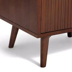 Teamson Home Tremolo Comodino Moderno Boho a 2 Cassetti con Legno Massello e Frontali Scanalati Contemporanei