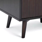 Teamson Home Tremolo Comodino Moderno Boho a 2 Cassetti con Legno Massello e Frontali Scanalati Contemporanei