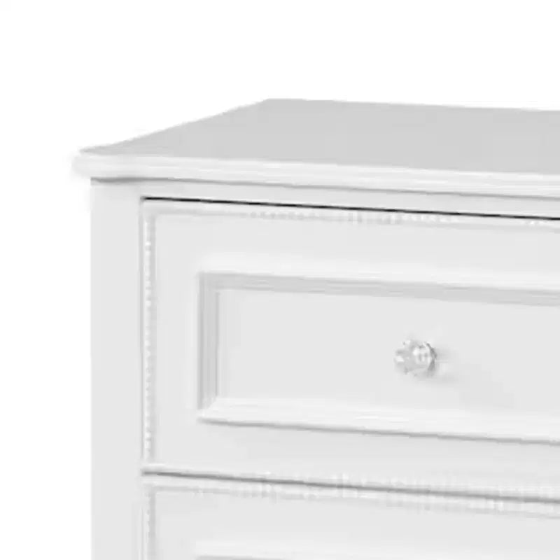 Comodino Royal Hampton, 2 cassetti, Struttura moderna in legno massello bianco, 68,5 cm