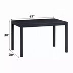 Tavolo da pranzo Royal Hampton, piano rettangolare da 47 pollici, legno nero scandinavo