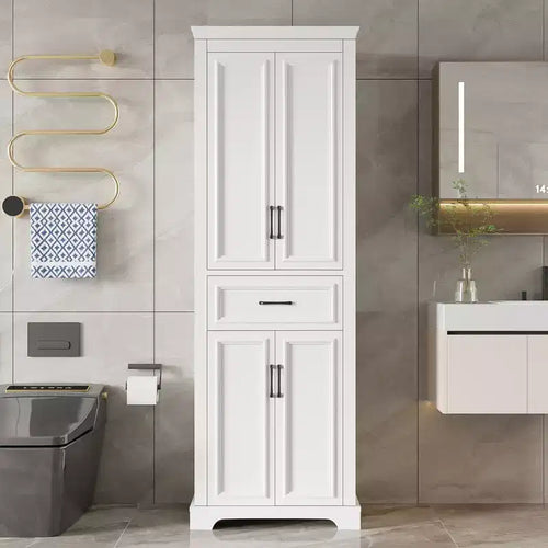 70.8 Tall Bathroom Storage Cabinet, Freestanding Floor Storage Cabinet With Drawer & Adjustable Shelves, Kitchen Pantry Storage Cabinet