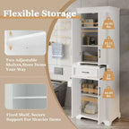 Armadietto Alto da Bagno 70.8 Pollici, Mobiletto da Terra Autoportante con Cassetto e Ripiani Regolabili, Armadio Dispensa per Cucina