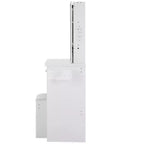 Toeletta Trucco Contemporanea con Sgabello Imbottito, Specchio Scorrevole a LED, Illuminazione a 3 Colori Sensibile al Tocco, Doppie Prese AC e Porte di Ricarica USB