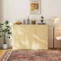 3 Doors Fluted Sideboard Buffet Cabinet,Wide Cupboard Coffee Bar Console Table Credenza