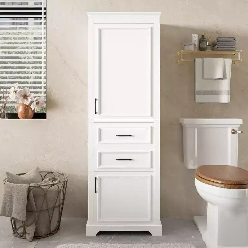 71 Bathroom Storage Cabinet, Freestanding Floor Storage Cabinet With Adjustable Shelf & Drawers, Wood Kitchen Pantry Storage Cabinet For Living Room
