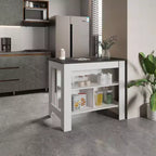 HomeStock 35.4 in.H Plastic Kitchen Islands for Modular Kitchen with 2 Shelves