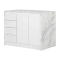 HomeStock 36.5 in.H Melamine Kitchen Islands with 2 Doors and 1 Shelf