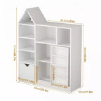 Libreria per bambini con cassetto mobile, libreria con 7 scomparti, armadietto organizer per bambini per sala giochi, cameretta, aula