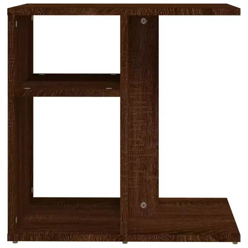 Tavolino rettangolare moderno di design in rovere artigianale Clihome, con 2 ripiani per un uso versatile