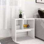 Tavolino rettangolare moderno di design in rovere artigianale Clihome, con 2 ripiani per un uso versatile