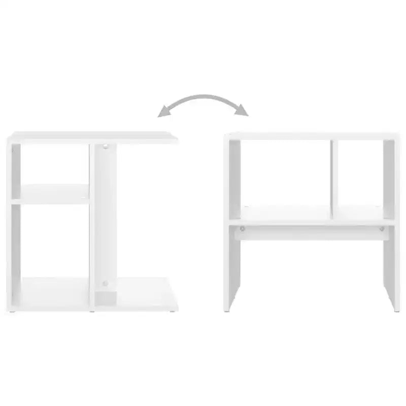 Tavolino rettangolare moderno di design in rovere artigianale Clihome, con 2 ripiani per un uso versatile