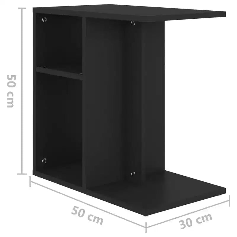 Tavolino rettangolare moderno di design in rovere artigianale Clihome, con 2 ripiani per un uso versatile