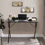 Scrivania da gioco FurnitureR 40, scrivania moderna per computer con robusto telaio in metallo a X, scrivania da ufficio per giochi e studio, colore nero