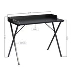 Scrivania da gioco FurnitureR 40, scrivania moderna per computer con robusto telaio in metallo a X, scrivania da ufficio per giochi e studio, colore nero