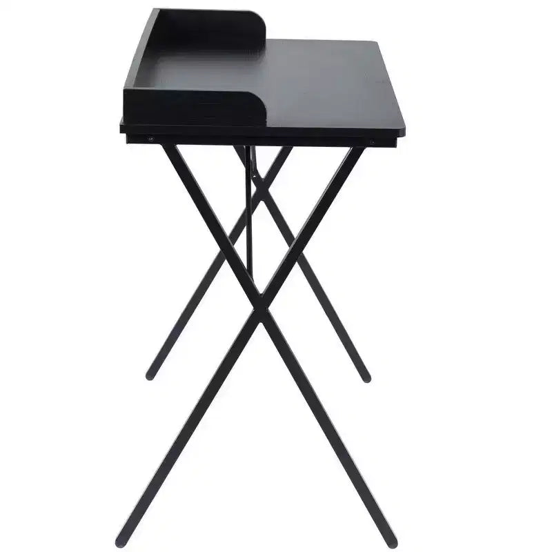 Scrivania da gioco FurnitureR 40, scrivania moderna per computer con robusto telaio in metallo a X, scrivania da ufficio per giochi e studio, colore nero