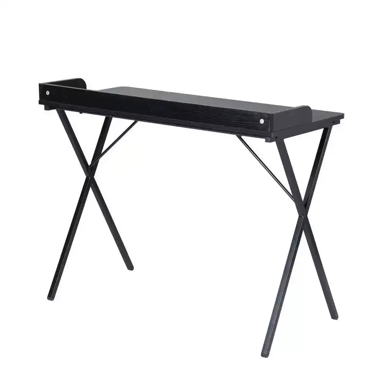 Scrivania da gioco FurnitureR 40, scrivania moderna per computer con robusto telaio in metallo a X, scrivania da ufficio per giochi e studio, colore nero