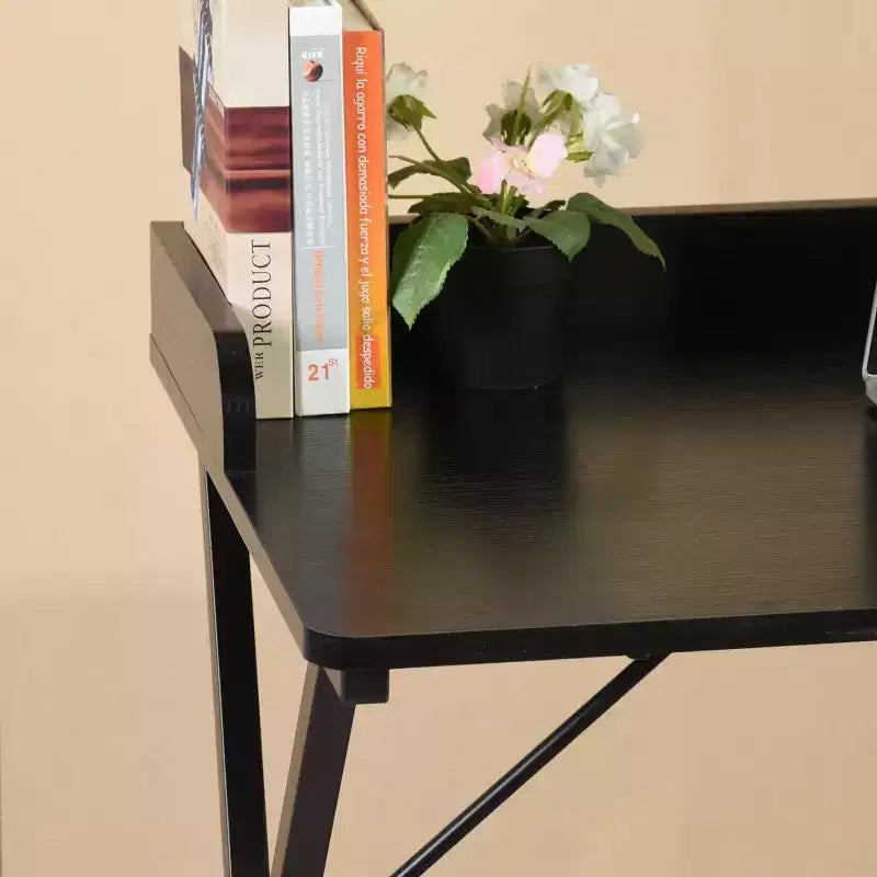 Scrivania da gioco FurnitureR 40, scrivania moderna per computer con robusto telaio in metallo a X, scrivania da ufficio per giochi e studio, colore nero
