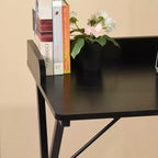 Scrivania da gioco FurnitureR 40, scrivania moderna per computer con robusto telaio in metallo a X, scrivania da ufficio per giochi e studio, colore nero