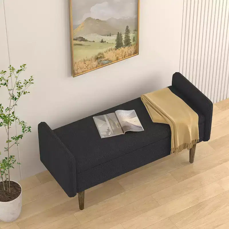 Pouf contenitore in velluto Teddy, adatto per appartamenti, salotti e camere da letto.
