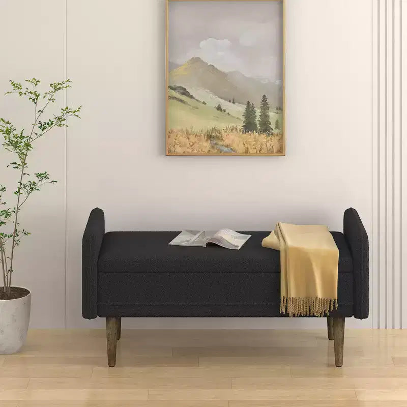 Pouf contenitore in velluto Teddy, adatto per appartamenti, salotti e camere da letto.