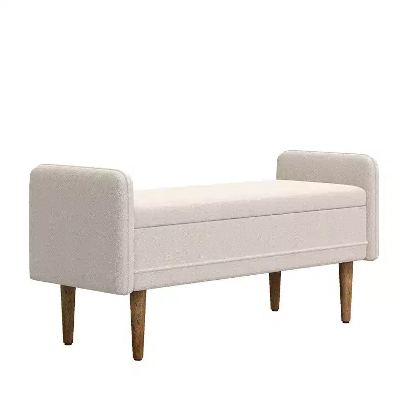 Pouf contenitore in velluto Teddy, adatto per appartamenti, salotti e camere da letto.