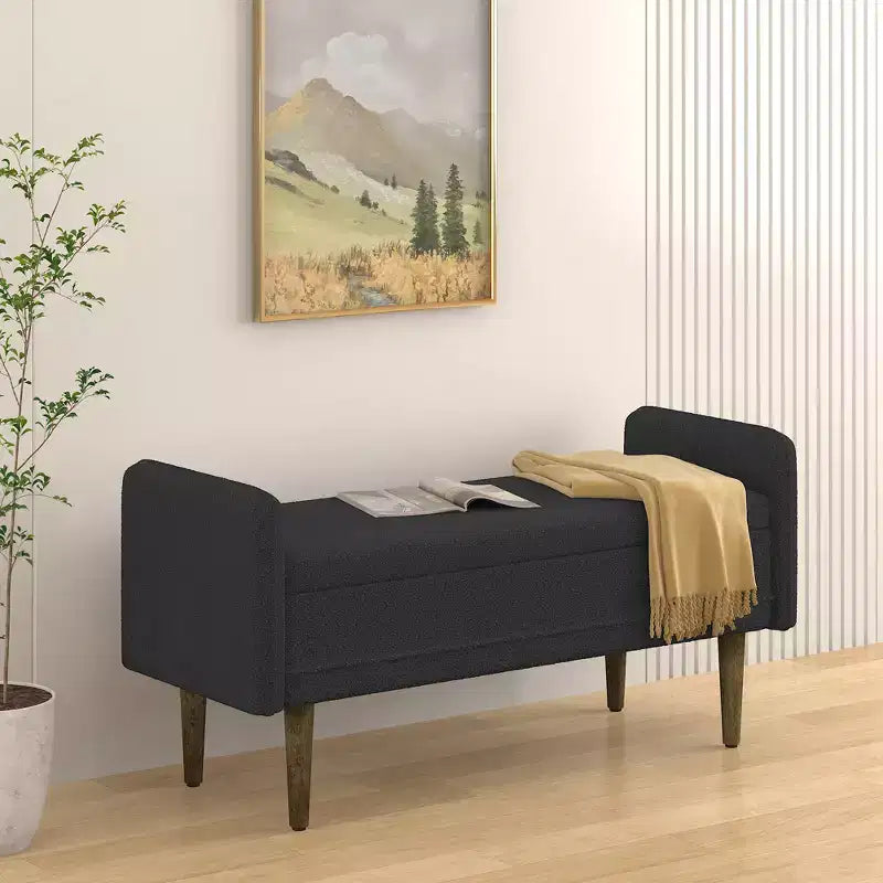 Pouf contenitore in velluto Teddy, adatto per appartamenti, salotti e camere da letto.