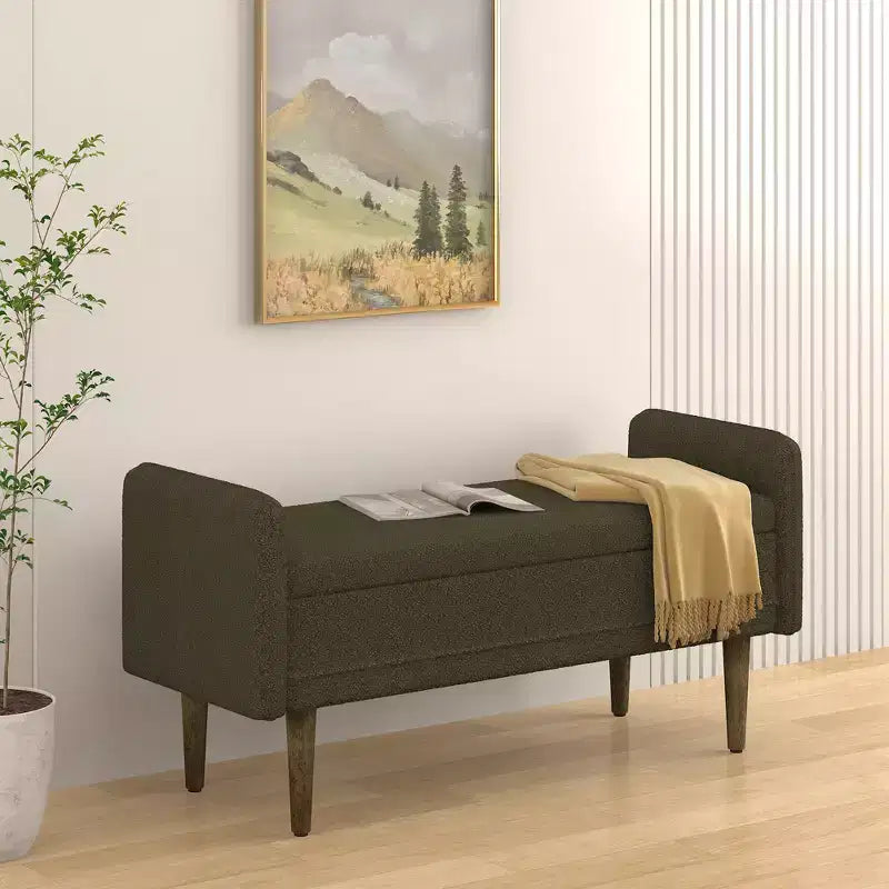 Pouf contenitore in velluto Teddy, adatto per appartamenti, salotti e camere da letto.
