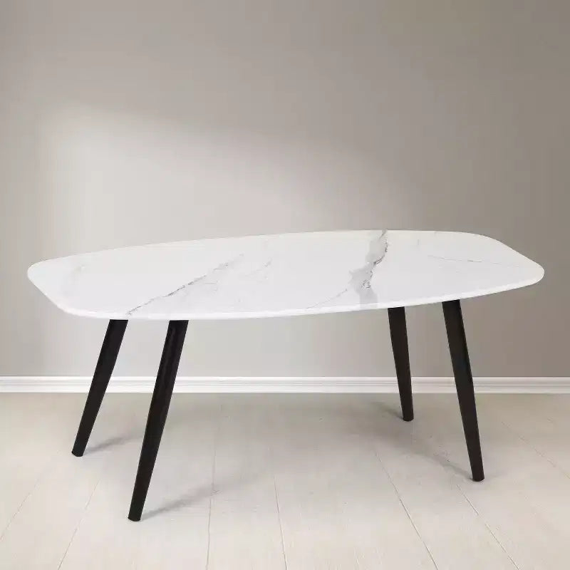 Tavolino da caffè moderno FurnitureR 110 cm, rettangolare, stile semplice, tavolino da centro, in legno, minimalista, per soggiorno (Marmo)