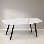 Tavolino da caffè moderno FurnitureR 110 cm, rettangolare, stile semplice, tavolino da centro, in legno, minimalista, per soggiorno (Marmo)
