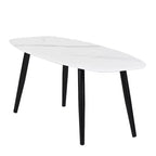Tavolino da caffè moderno FurnitureR 110 cm, rettangolare, stile semplice, tavolino da centro, in legno, minimalista, per soggiorno (Marmo)