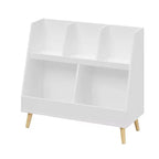 Scaffale per libri e organizer per giocattoli Whisen Kids, libreria aperta, organizer espositivo per bambini a 2 ripiani con gambe - Bianco