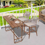 Set di 2 sgabelli da bar altezza bancone, sgabelli da bar in rattan intrecciato con schienale e braccioli