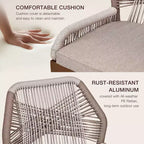 Set di 2 sgabelli da bar altezza bancone, sgabelli da bar in rattan intrecciato con schienale e braccioli