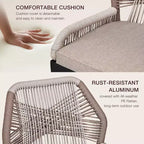 Set di 2 sgabelli da bar altezza bancone, sgabelli da bar in rattan intrecciato con schienale e braccioli