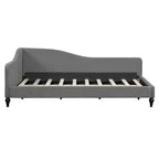 GDFStudio Gene Divano Letto a L in Lino con Gambe in Legno Massello